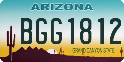AZ license plate BGG1812