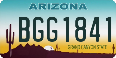 AZ license plate BGG1841