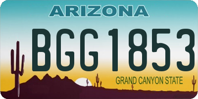 AZ license plate BGG1853
