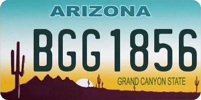 AZ license plate BGG1856