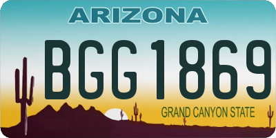 AZ license plate BGG1869