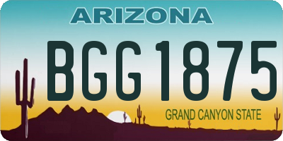 AZ license plate BGG1875