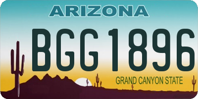 AZ license plate BGG1896
