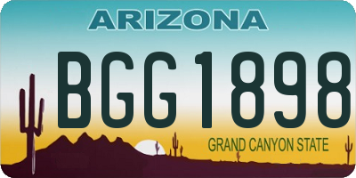 AZ license plate BGG1898