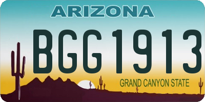 AZ license plate BGG1913