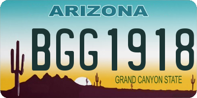 AZ license plate BGG1918