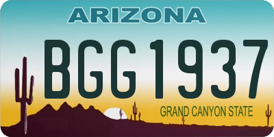 AZ license plate BGG1937