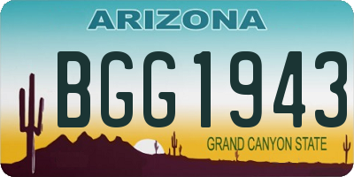AZ license plate BGG1943