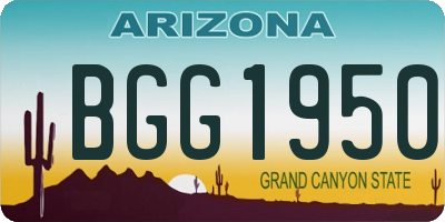 AZ license plate BGG1950