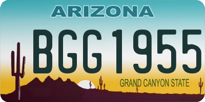 AZ license plate BGG1955