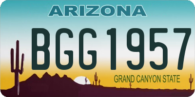 AZ license plate BGG1957