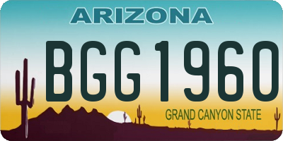 AZ license plate BGG1960