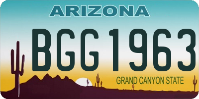 AZ license plate BGG1963