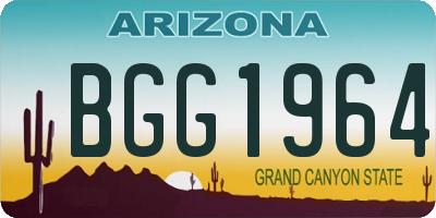 AZ license plate BGG1964