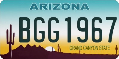 AZ license plate BGG1967