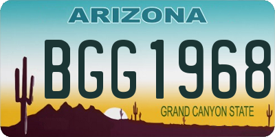 AZ license plate BGG1968