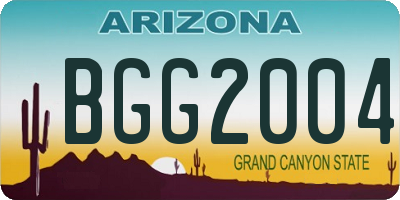 AZ license plate BGG2004