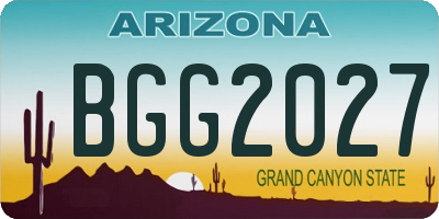 AZ license plate BGG2027