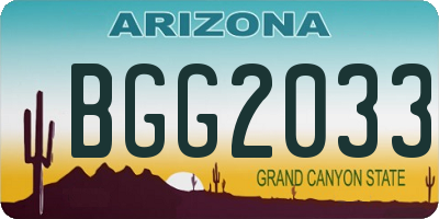AZ license plate BGG2033