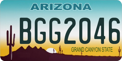 AZ license plate BGG2046