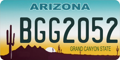 AZ license plate BGG2052