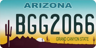 AZ license plate BGG2066