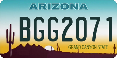 AZ license plate BGG2071