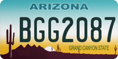 AZ license plate BGG2087