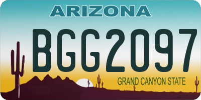 AZ license plate BGG2097
