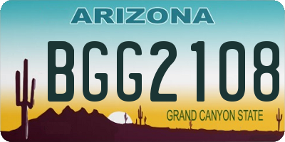AZ license plate BGG2108