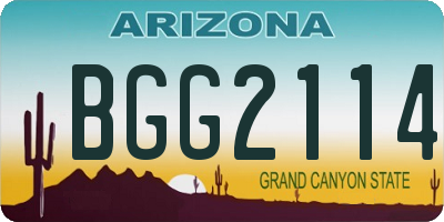 AZ license plate BGG2114