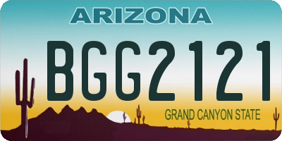 AZ license plate BGG2121