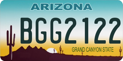 AZ license plate BGG2122