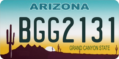AZ license plate BGG2131