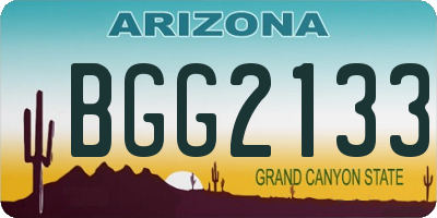 AZ license plate BGG2133