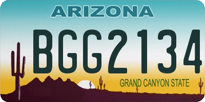 AZ license plate BGG2134