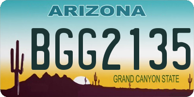 AZ license plate BGG2135