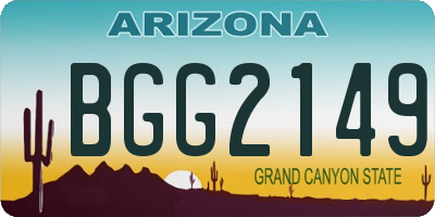 AZ license plate BGG2149