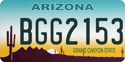 AZ license plate BGG2153