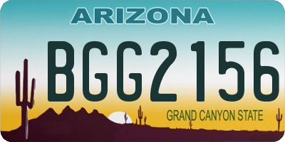 AZ license plate BGG2156