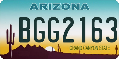 AZ license plate BGG2163