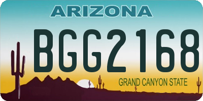 AZ license plate BGG2168