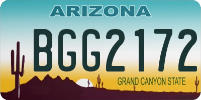 AZ license plate BGG2172