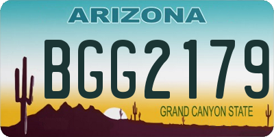 AZ license plate BGG2179