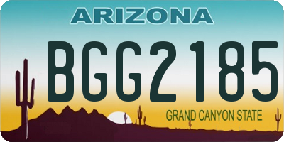 AZ license plate BGG2185