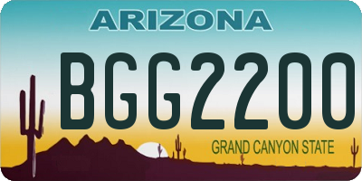 AZ license plate BGG2200