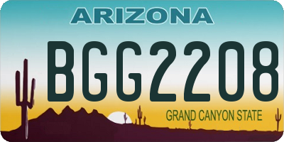 AZ license plate BGG2208