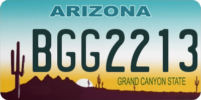 AZ license plate BGG2213