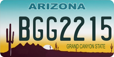 AZ license plate BGG2215
