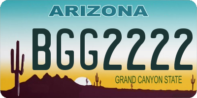 AZ license plate BGG2222